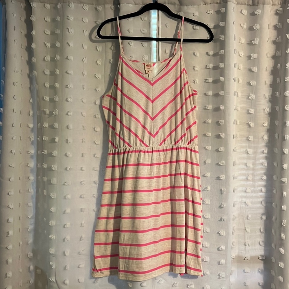 Mossimo pink and off white striped dress in XL